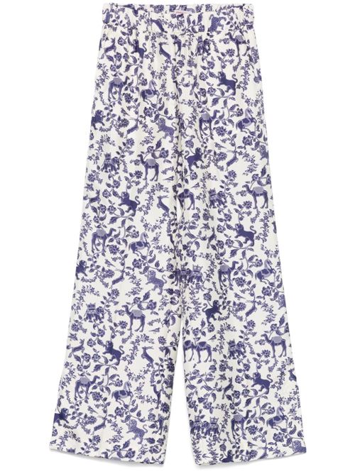 PRINTED SILK TROUSERS