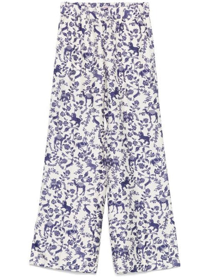 PRINTED SILK TROUSERS