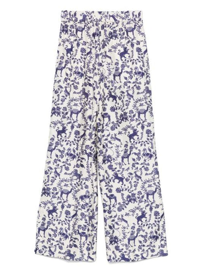 PRINTED SILK TROUSERS