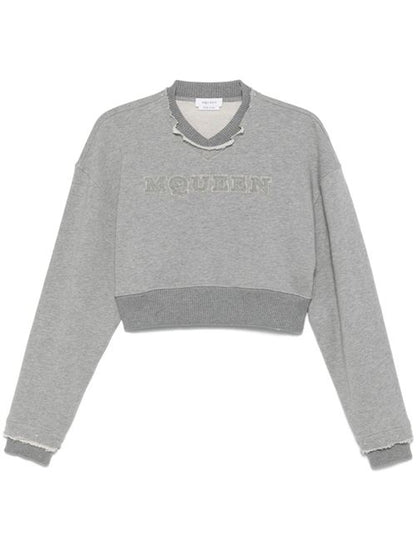 LOGO COTTON CROPPED SWEATSHIRT