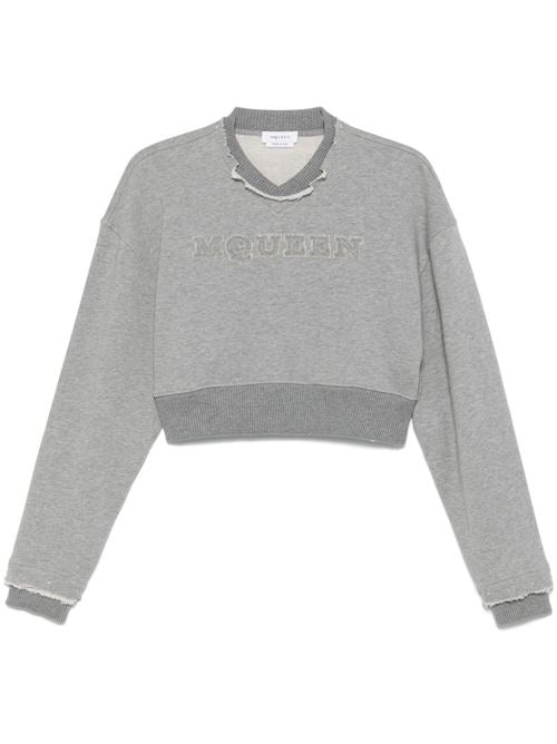 LOGO COTTON CROPPED SWEATSHIRT