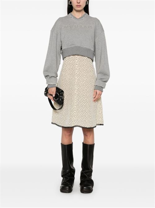 LOGO COTTON CROPPED SWEATSHIRT