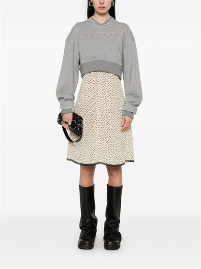 LOGO COTTON CROPPED SWEATSHIRT