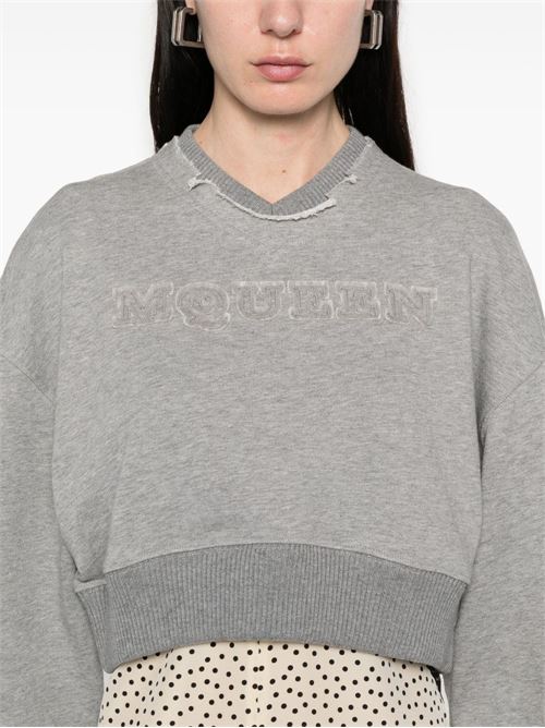 LOGO COTTON CROPPED SWEATSHIRT