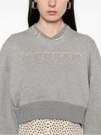 LOGO COTTON CROPPED SWEATSHIRT