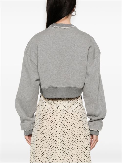 LOGO COTTON CROPPED SWEATSHIRT