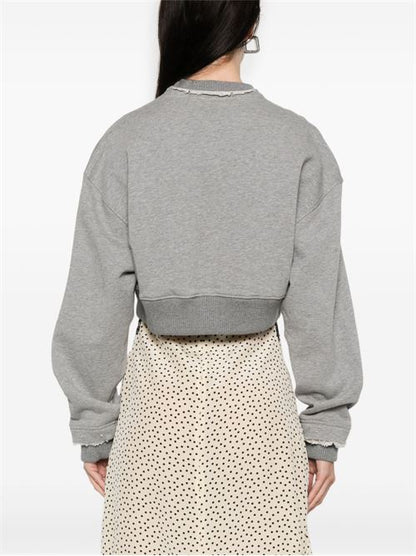 LOGO COTTON CROPPED SWEATSHIRT