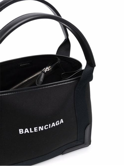 NAVY CABAS SMALL CANVAS TOTE BAG