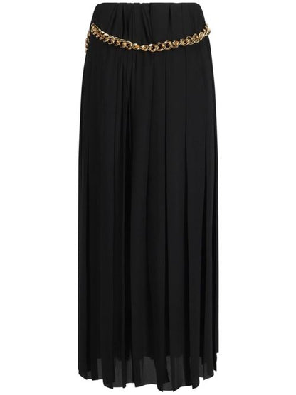 CHAIN EMBELLISHED PLEATED SKIRT