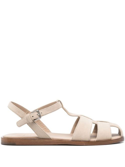 SUEDE LEATHER CAGE SANDALS