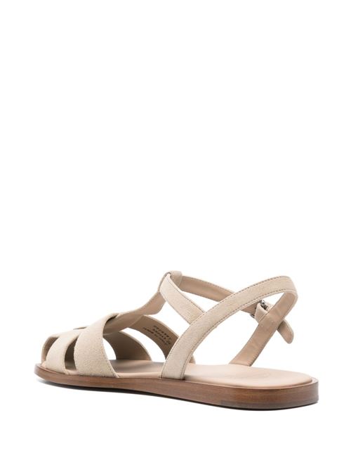 SUEDE LEATHER CAGE SANDALS