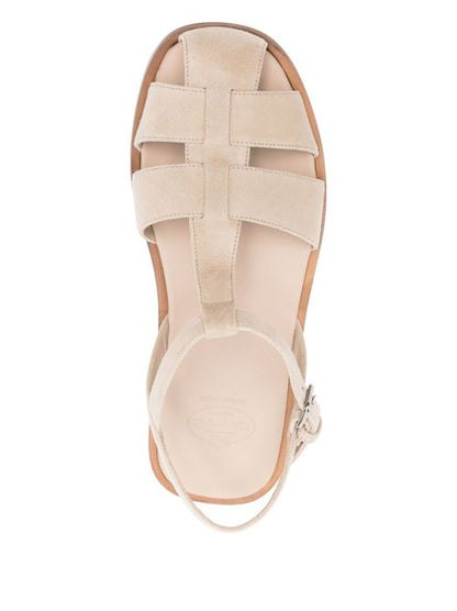SUEDE LEATHER CAGE SANDALS