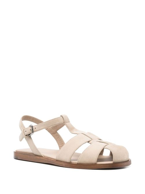 SUEDE LEATHER CAGE SANDALS