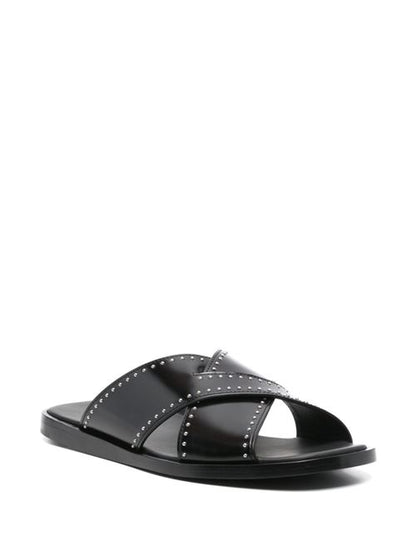 LEATHER FLAT SANDALS