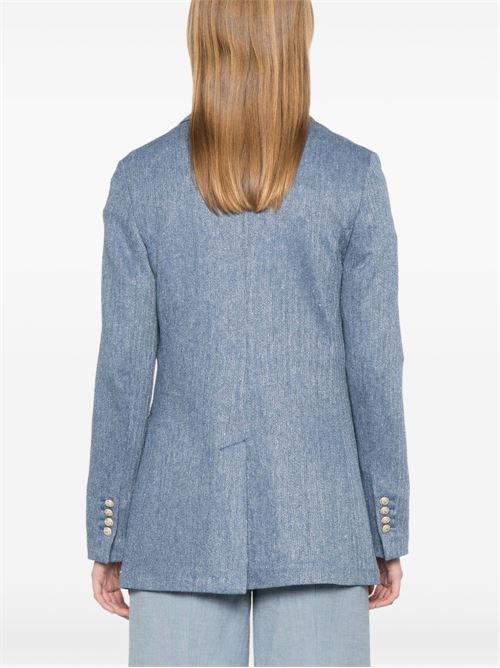 LINEN AND COTTON DOUBLE-BREASTED JACKET