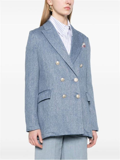 LINEN AND COTTON DOUBLE-BREASTED JACKET