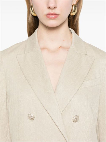 LINEN AND COTTON DOUBLE-BREASTED JACKET