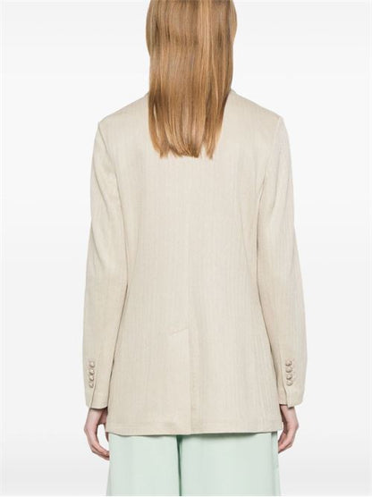 LINEN AND COTTON DOUBLE-BREASTED JACKET