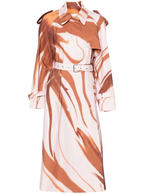 RISTO PRINTED COTTON TRENCH COAT