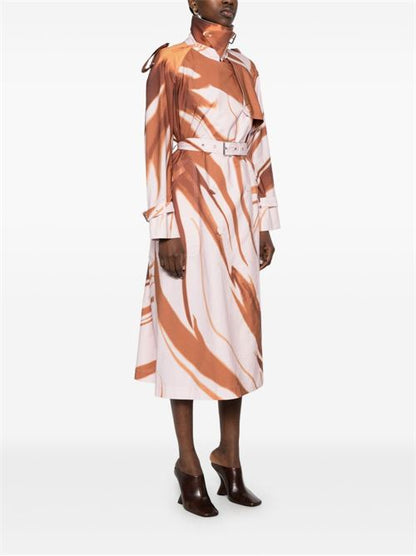RISTO PRINTED COTTON TRENCH COAT