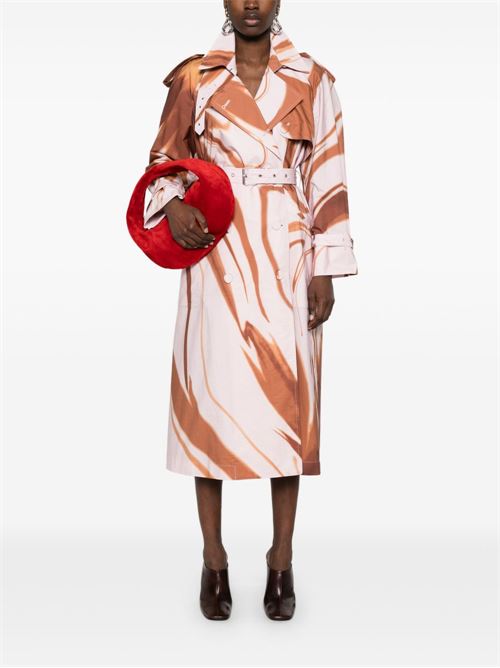RISTO PRINTED COTTON TRENCH COAT