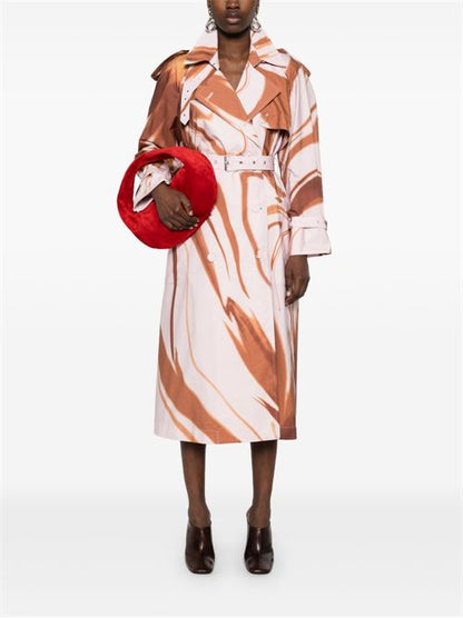 RISTO PRINTED COTTON TRENCH COAT