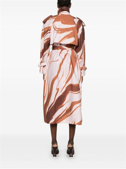 RISTO PRINTED COTTON TRENCH COAT