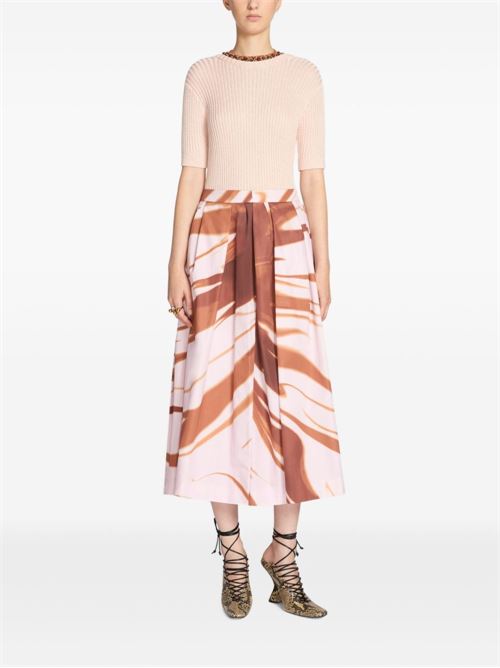 SONI PRINTED MIDI SKIRT