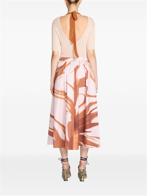 SONI PRINTED MIDI SKIRT