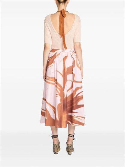 SONI PRINTED MIDI SKIRT