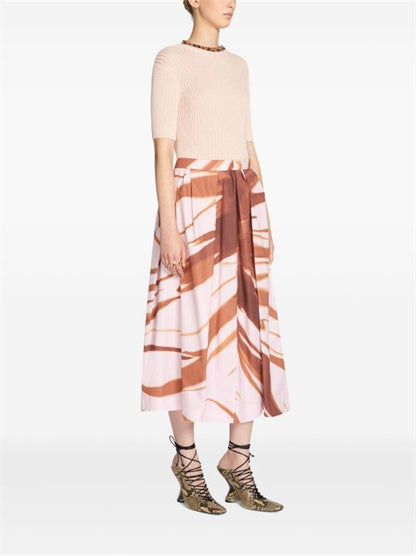 SONI PRINTED MIDI SKIRT