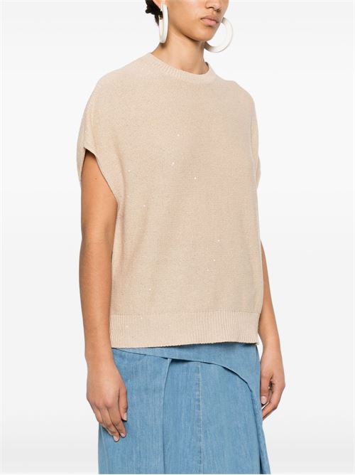 LINEN BLEND CREWNECK SWEATER