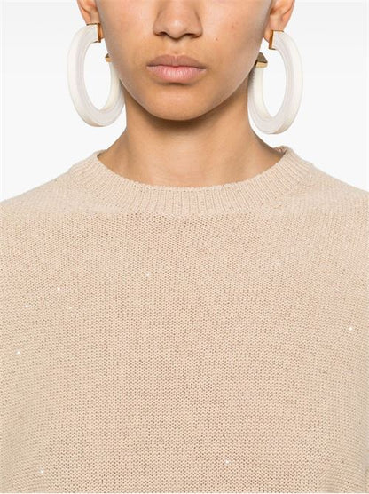LINEN BLEND CREWNECK SWEATER