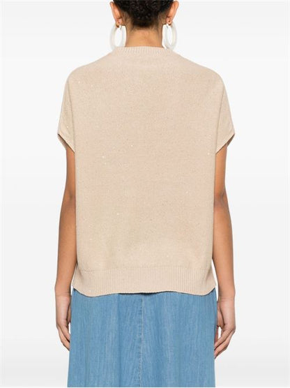 LINEN BLEND CREWNECK SWEATER