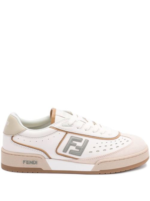 FENDI MATCH LEATHER SNEAKERS