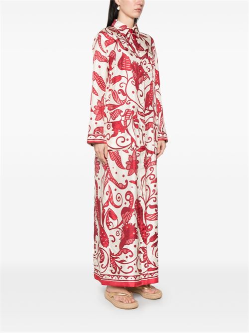 PRINTED SILK LONG SHIRTDRESS