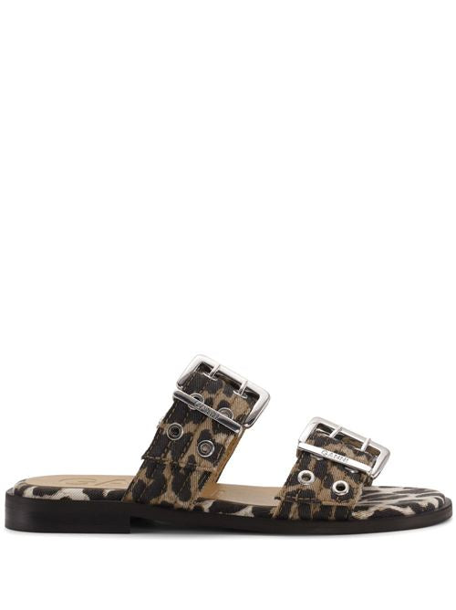 FEMININE BUCKLE LEOPARD PRINT SANDALS