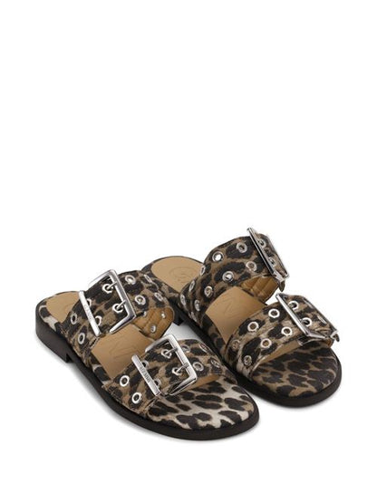 FEMININE BUCKLE LEOPARD PRINT SANDALS