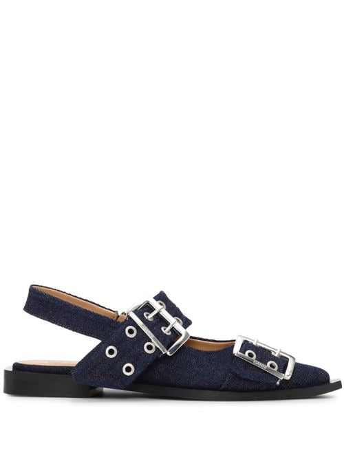 DENIM SLINGBACK BALLETS