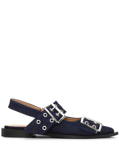 DENIM SLINGBACK BALLETS