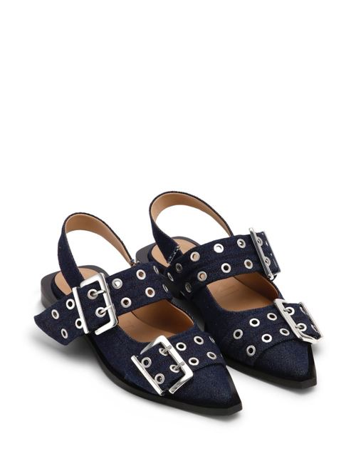 DENIM SLINGBACK BALLETS