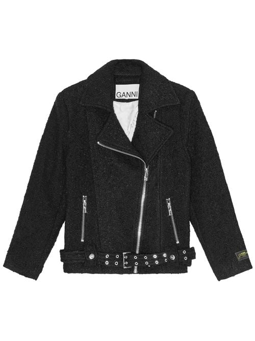 BOUCLE WOOL BIKER JACKET