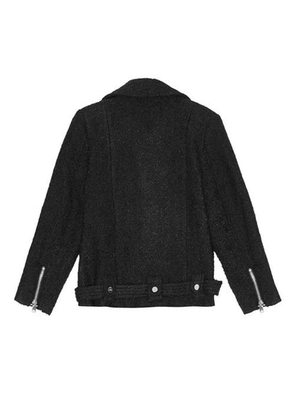 BOUCLE WOOL BIKER JACKET