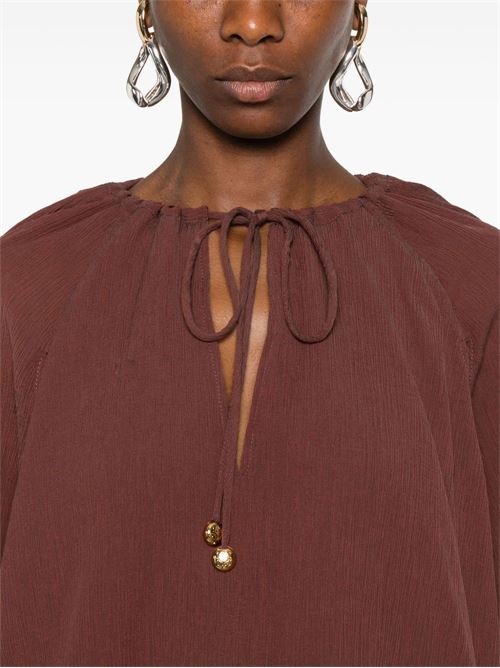 COTTON AND SILK BLEND BLOUSE