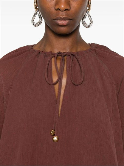 COTTON AND SILK BLEND BLOUSE