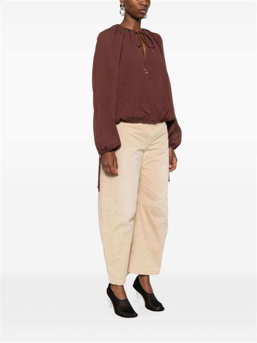 COTTON AND SILK BLEND BLOUSE