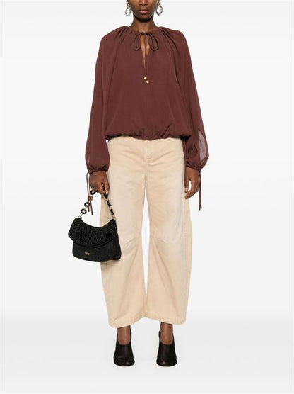 COTTON AND SILK BLEND BLOUSE