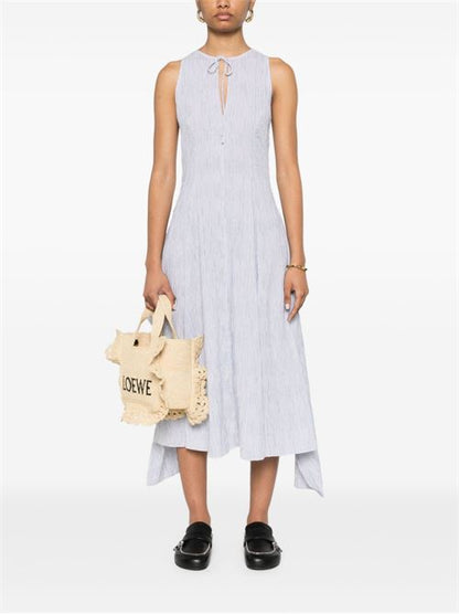 COTTON BLEND MIDI DRESS