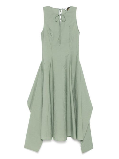 COTTON BLEND MIDI DRESS