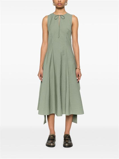 COTTON BLEND MIDI DRESS